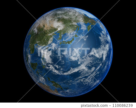 地球以日本為中心的太空 CG 背景明亮的地球圖案 地球以日本為中心的太空 CG 背景明亮的地球圖案 110086239