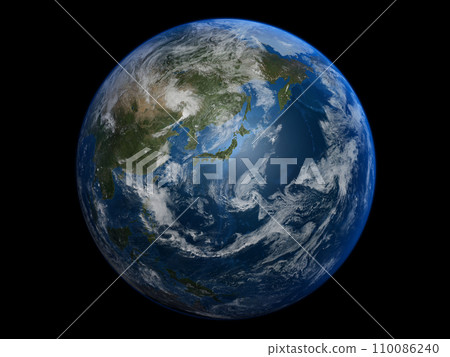 Earth Japanページ Earth Japan-centered Space CG Background A - Stock Illustration