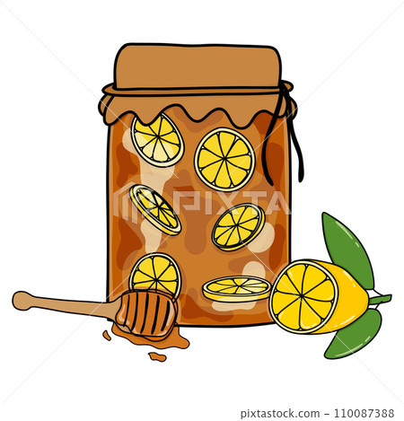 Honey lemon in jar Honey lemon in jar 110087388