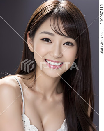 無背景的 30 多歲健康女性肖像（AI 生成） 110087516