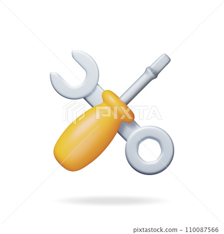 3d Wrench and Screwdriver Tools 3d Wrench and Screwdriver Tools 110087566