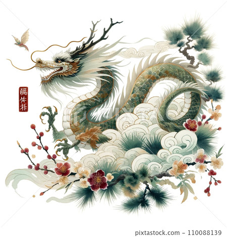 AI-generated materials for New Year's cards, etc. for the Year of the Dragon 110088139