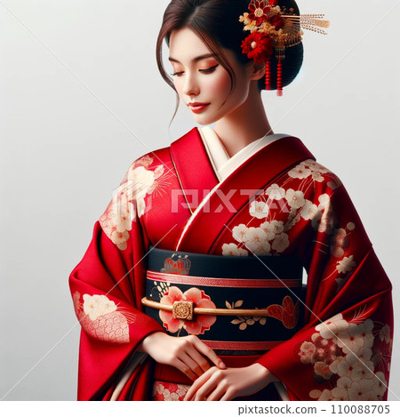 Beautiful woman in kimono 110088705