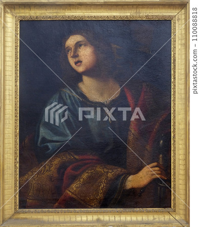 Saint Catherine of Alexandria by the unknown Renaissance painter from 17th century in the convent of the Friars Minor in Dubrovnik 110088818