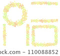 Leaf natural frame set illustration material 110088852