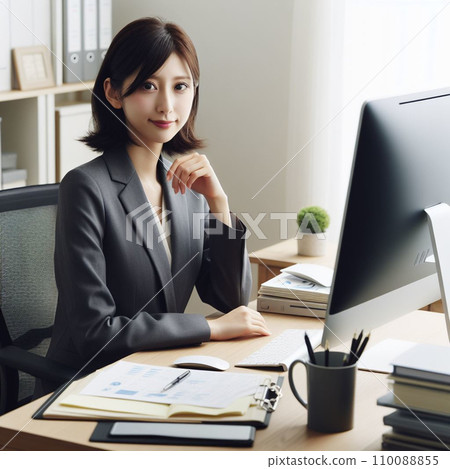 體現工作樂趣的閃亮女商人 體現工作樂趣的閃亮女商人 110088855