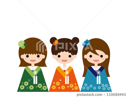 穿著和服的女孩 穿著和服的女孩 110089493