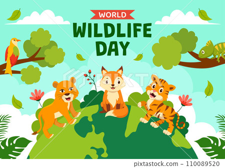 Wildlife Day Social Media Background Flat Cartoon Hand Drawn Templates Illustration Wildlife Day Social Media Background Flat Cartoon Hand Drawn Templates Illustration 110089520