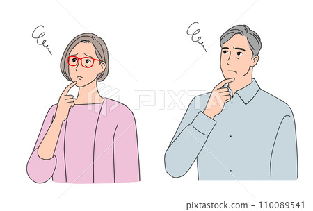 擔心/困擾的年長夫婦 110089541