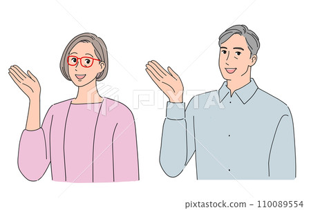 Senior couple guiding Senior couple guiding 110089554