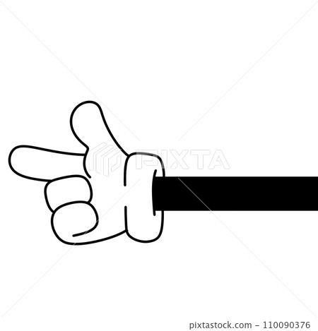 cartoon hand in glove doodle retro groovy vintage comic style Cute illustration character body parts Gesture hand cartoon hand in glove doodle retro groovy vintage comic style Cute illustration character body parts Gesture hand 110090376