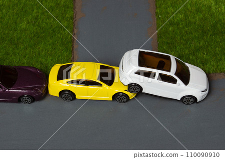 Image of multiple rear-end collision at a suburban intersection Image of multiple rear-end collision at a suburban intersection 110090910