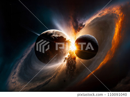 Collision of stars in outer space 110091040