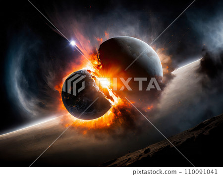 Collision of stars in outer space 110091041
