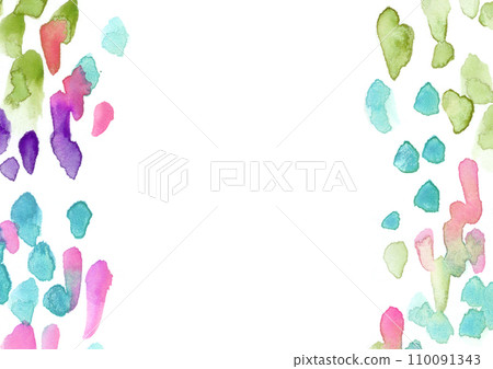 散落彩色圓點水彩紋理背景插畫素材 110091343