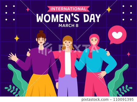 Women's Day Social Media Background Flat Cartoon Hand Drawn Templates Illustration Women's Day Social Media Background Flat Cartoon Hand Drawn Templates Illustration 110091395