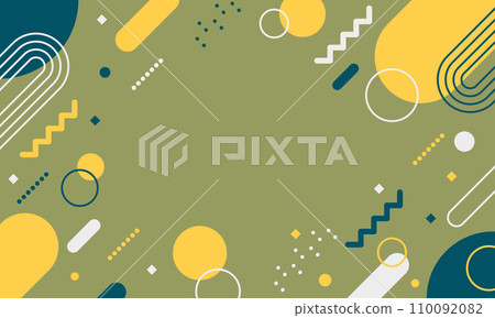 Abstract memphis background. Colorful pattern in 110092082