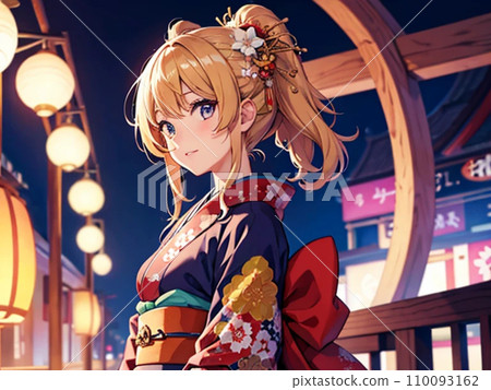 Beautiful girl wearing a kimono (AI image) Beautiful girl wearing a kimono (AI image) 110093162