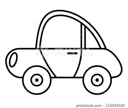 car - black and white cartoon vector illustration, isolated on white car - black and white cartoon vector illustration, isolated on white 110093585