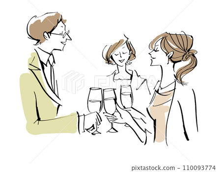 乾杯玻璃晚餐男士女士葡萄酒香檳享受派對適合 20 多歲、30 多歲、40 多歲 110093774