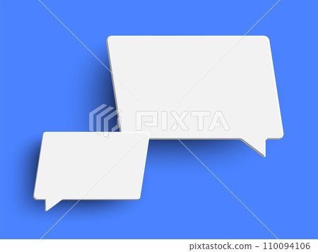 White empty speech bubble on blue background 110094106