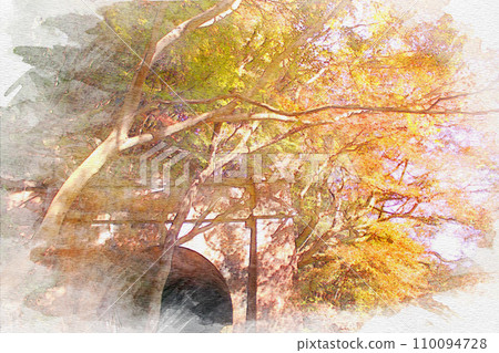 [Aichi Prefecture] Watercolor painting of Aiki Tunnel Group in Kasugai City 110094728