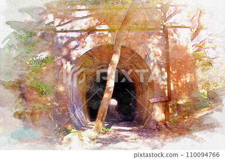 [Aichi Prefecture] Watercolor painting of Aiki Tunnel Group in Kasugai City 110094766