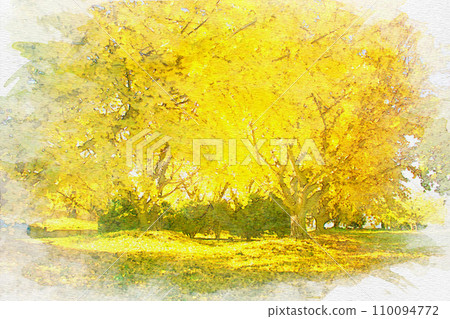 [愛知縣] 稻澤市總武江町銀南公園的水彩畫 110094772