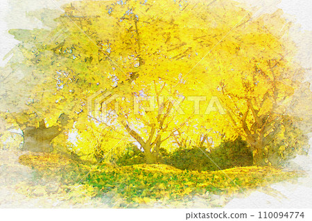 [愛知縣] 稻澤市總武江町銀南公園的水彩畫 110094774