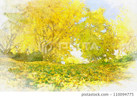 [愛知縣] 稻澤市總武江町銀南公園的水彩畫 110094775