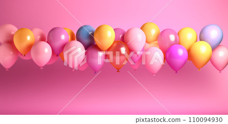 Banner with colorful balloons 110094930