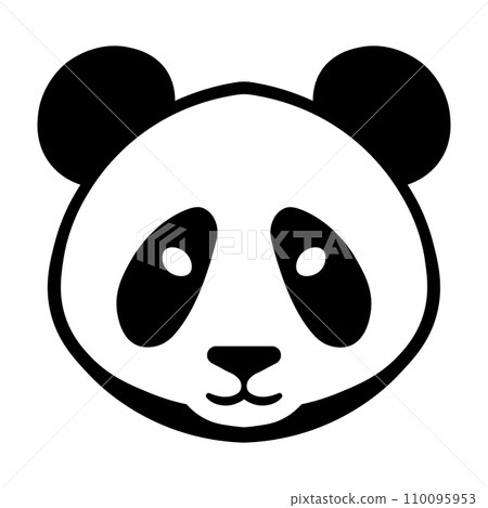 Panda black vector icon on white background 110095953