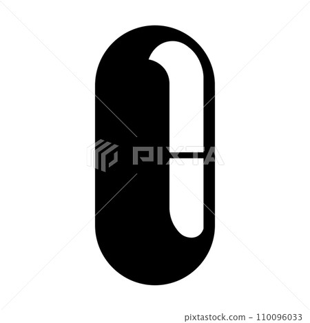 Pill black vector icon on white background 110096033