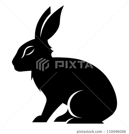Rabbit black vector icon on white background 110096086