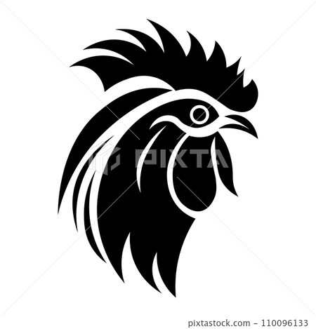 Rooster black vector icon on white background 110096133