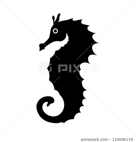 Seahorse black vector icon on white background 110096139