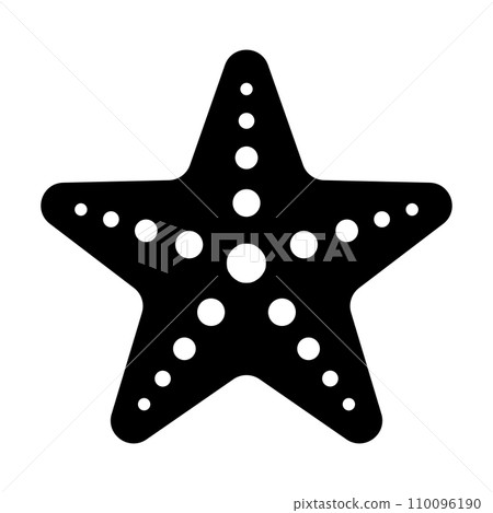 Starfish black vector icon on white background Starfish black vector icon on white background 110096190