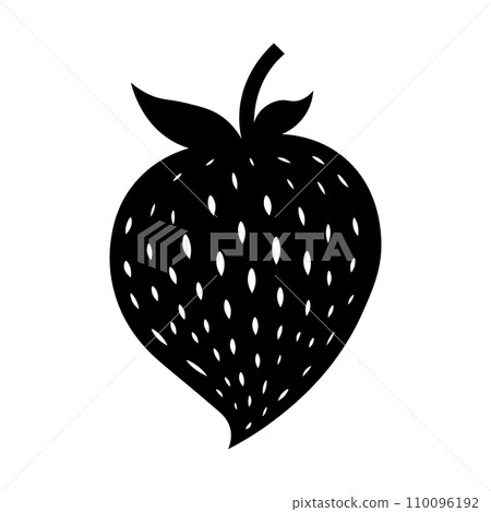 Strawberry black vector icon on white background 110096192