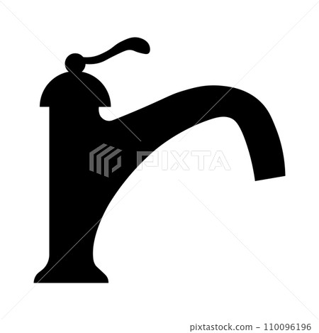 Water tap black vector icon on white background Water tap black vector icon on white background 110096196
