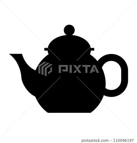 Teapot black vector icon on white background 110096197