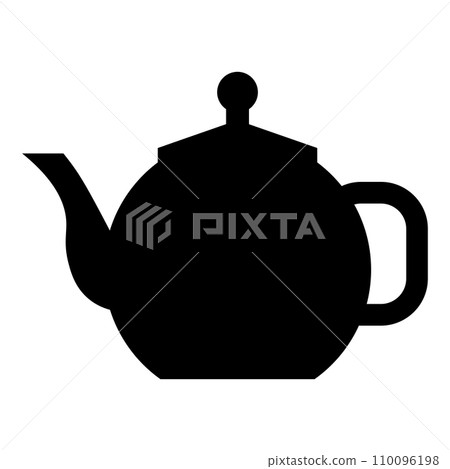 Teapot black vector icon on white background Teapot black vector icon on white background 110096198