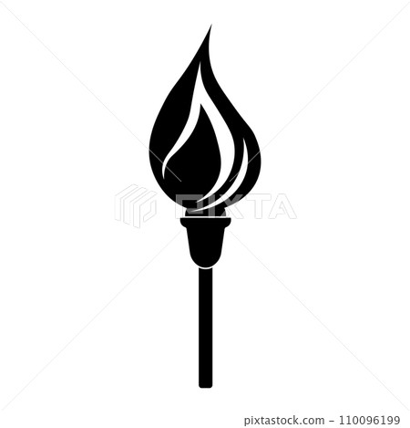 Torch black vector icon on white background 110096199
