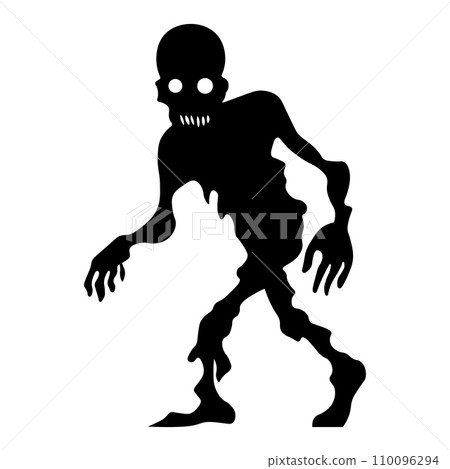 Zombie black vector icon on white background Zombie black vector icon on white background 110096294