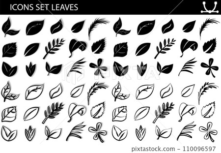 A set of leaves on a white background, for logos, designs, for the symbolism of the green planet 110096597