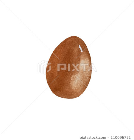 Egg brown chicken hand drawn watercolor sketch Egg brown chicken hand drawn watercolor sketch 110096751