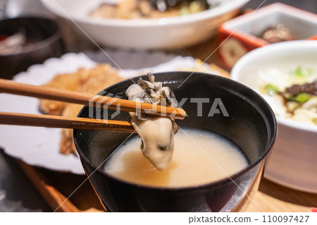 Oyster miso soup Miyajima gourmet 110097427