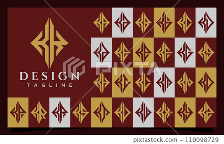 Elegant line sharp rhombus letter K KK logo design set 110098729