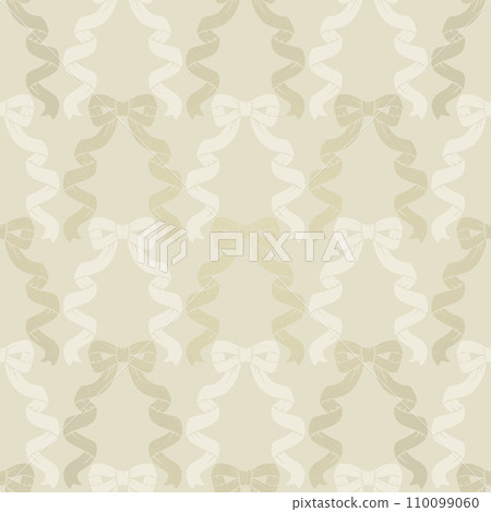 古色古香的白色絲帶無縫圖案 110099060