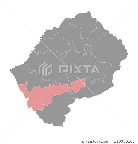 Mohales Hoek district map, administrative division of Lesotho. Vector illustration. 110099165