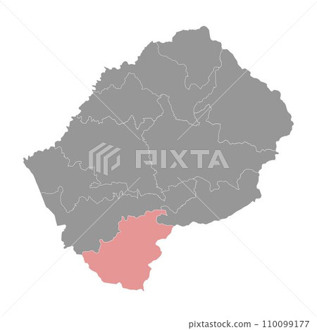 Quthing district map, administrative division of Lesotho. Vector illustration. Quthing district map, administrative division of Lesotho. Vector illustration. 110099177